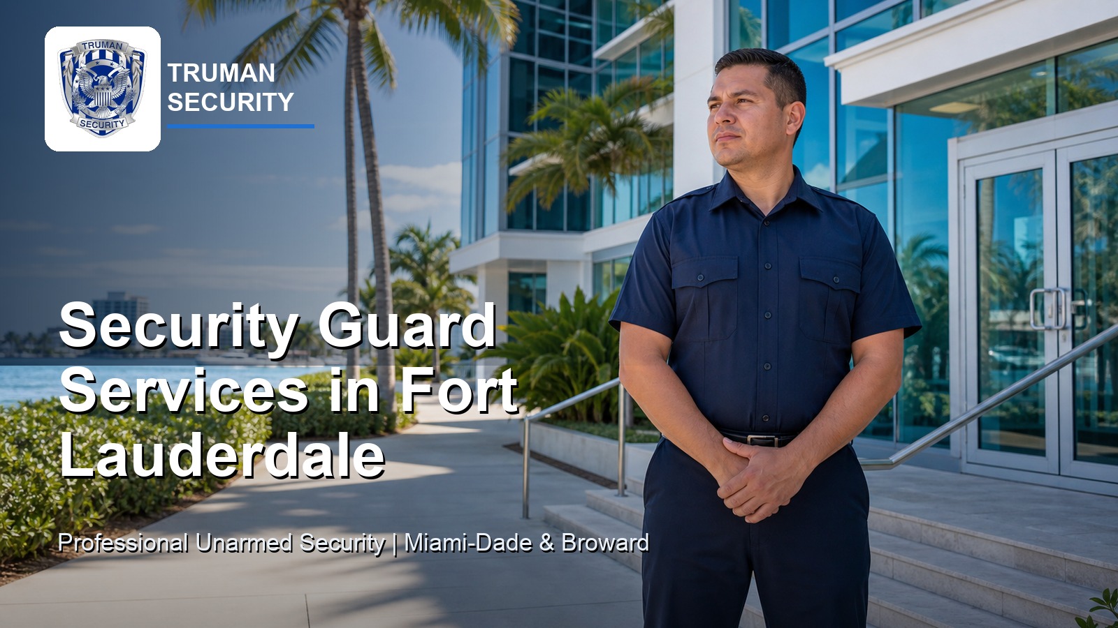 Truman Security guard providing professional unarmed security services in Fort Lauderdale, FL