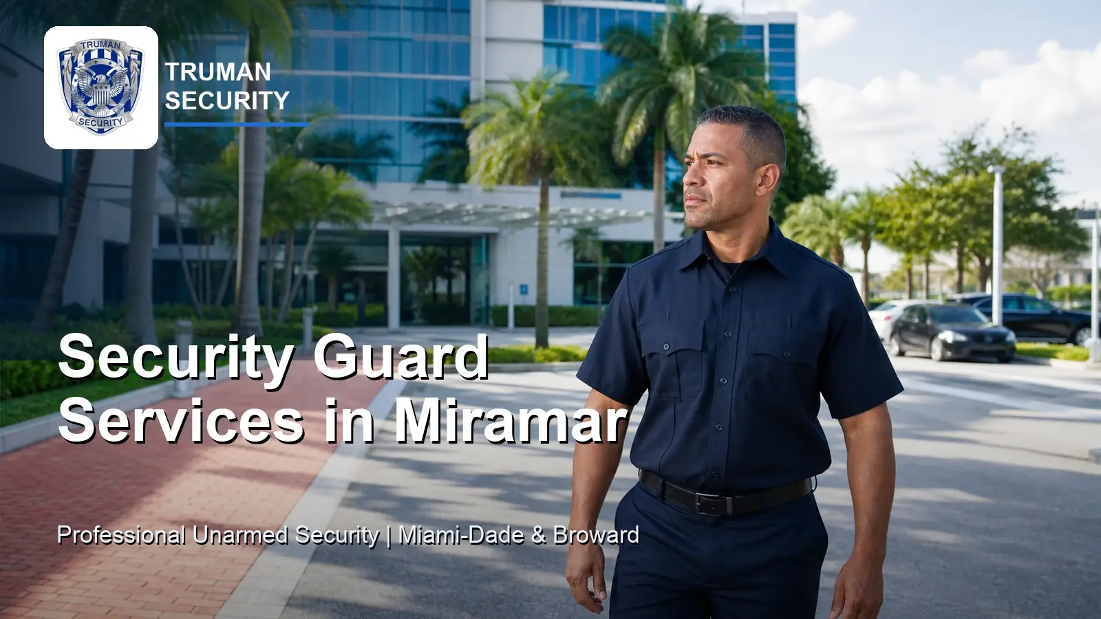 Truman Security guard providing professional unarmed security services in Miramar, FL